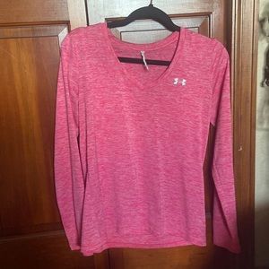 Under armour long sleeve pink athletic top
